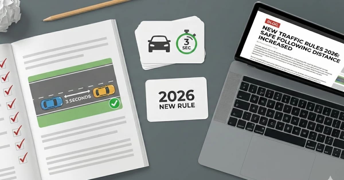 New Traffic Rules 2026: Safe Following Distance Increased to 3 Seconds